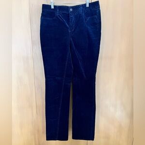 Talbots navy blue Heritage style straight leg corduroy jeans size 8